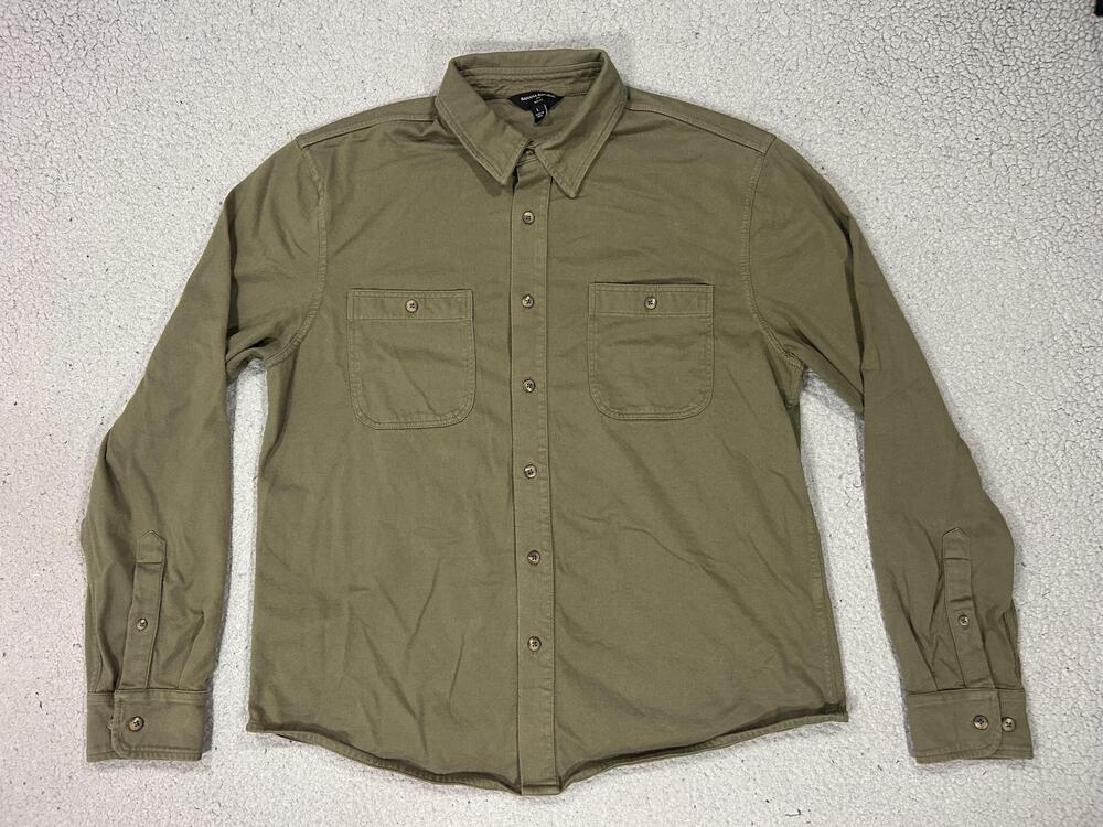 Banana Republic Shirt Mens Large Green Cotton Slim Fit Button Up Utility Casual